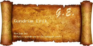 Gundrum Erik névjegykártya